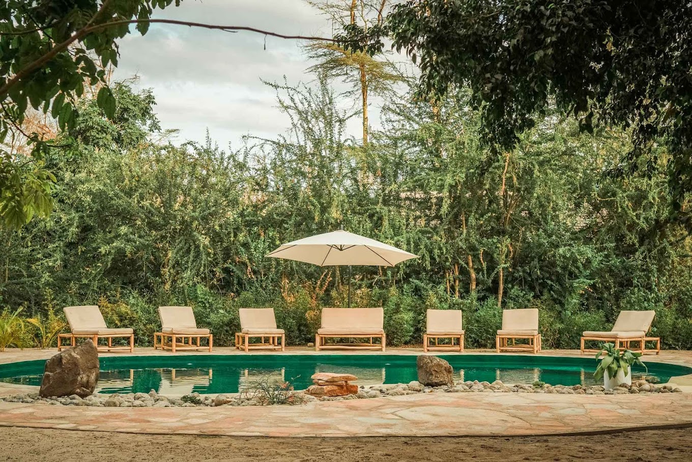 Swimming pool and relax area
